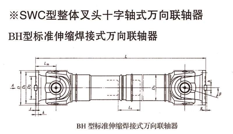 SWC-BH型標準伸縮焊接式萬向聯軸器